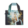 A tote bag featuring the image of Queen Elizabeth II of England sumptuously dressed.